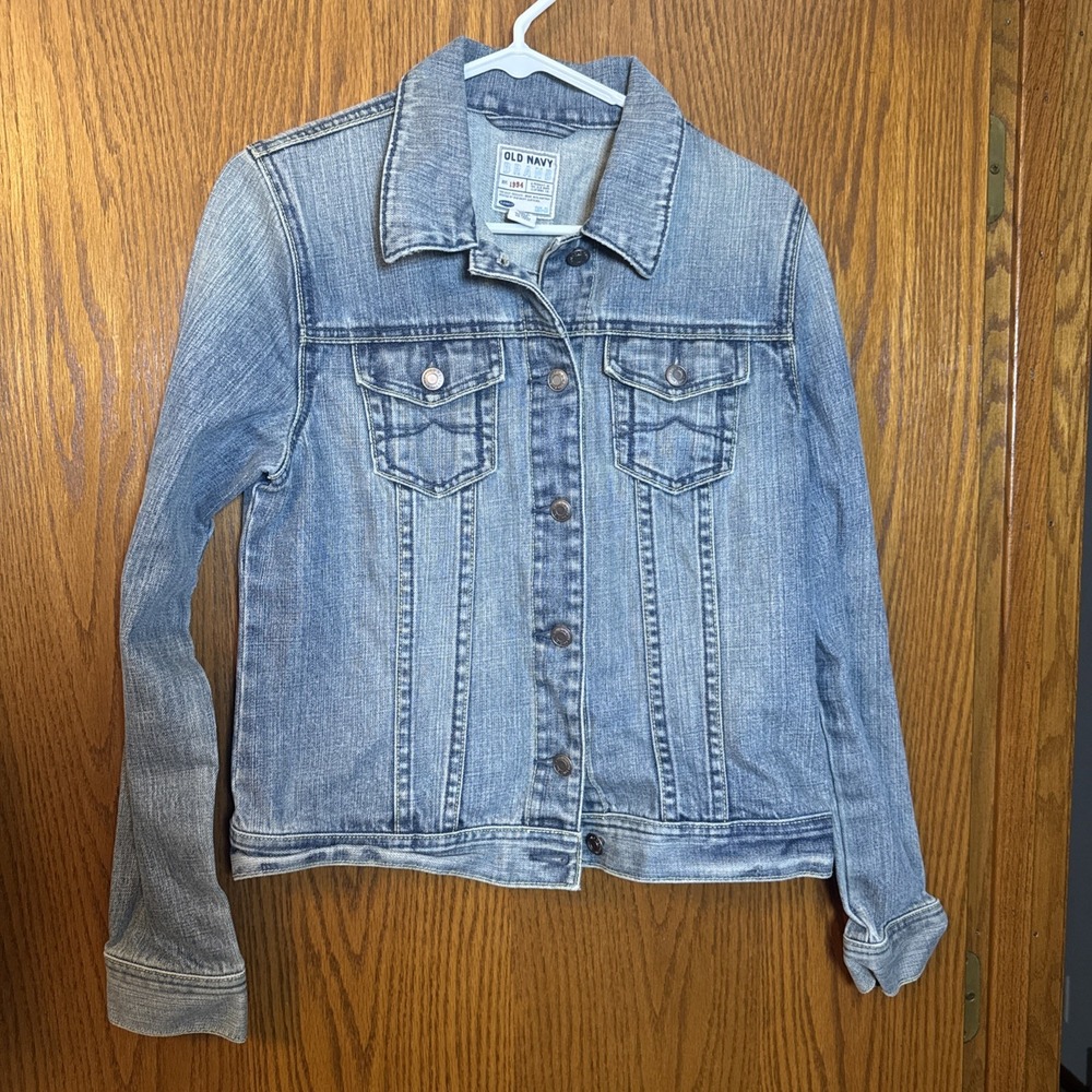 Old Navy Women's Classic Denim Jean Jacket Size M‎ Medium 100% Cotton Blue